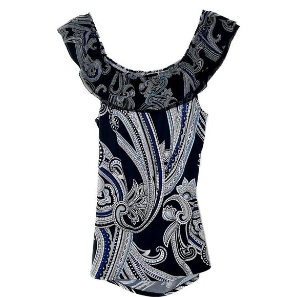 WHBM Black Sleeveless Off Shoulder Blouse Size L - Picture 2 of 5